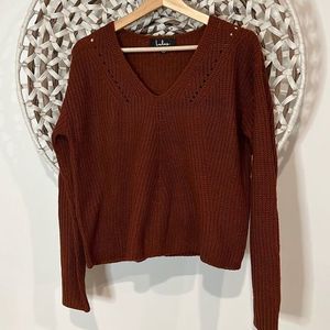 Lulus rust Vneck sweater size medium